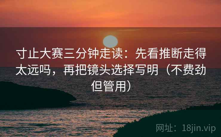 寸止大赛三分钟走读：先看推断走得太远吗，再把镜头选择写明（不费劲但管用）
