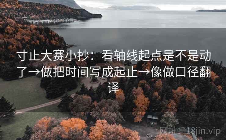 寸止大赛小抄：看轴线起点是不是动了→做把时间写成起止→像做口径翻译